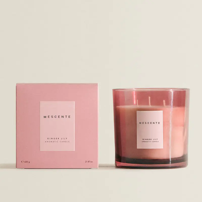 M&Scent Luxury Custom 3 Wick Soy Candles With Woodne Lid A29273-1