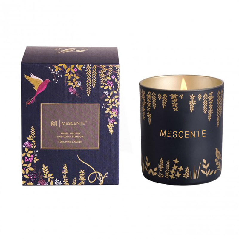 Private Label Personalised Black Wood Wick Candles Scented Luxury With Crystals