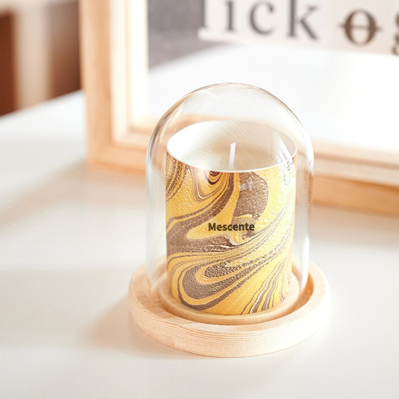 M&Scent Wholesale Cheap Customized Luxury Private Label Pillar Scented Soy Wax Wood Wick Aroma Candle
