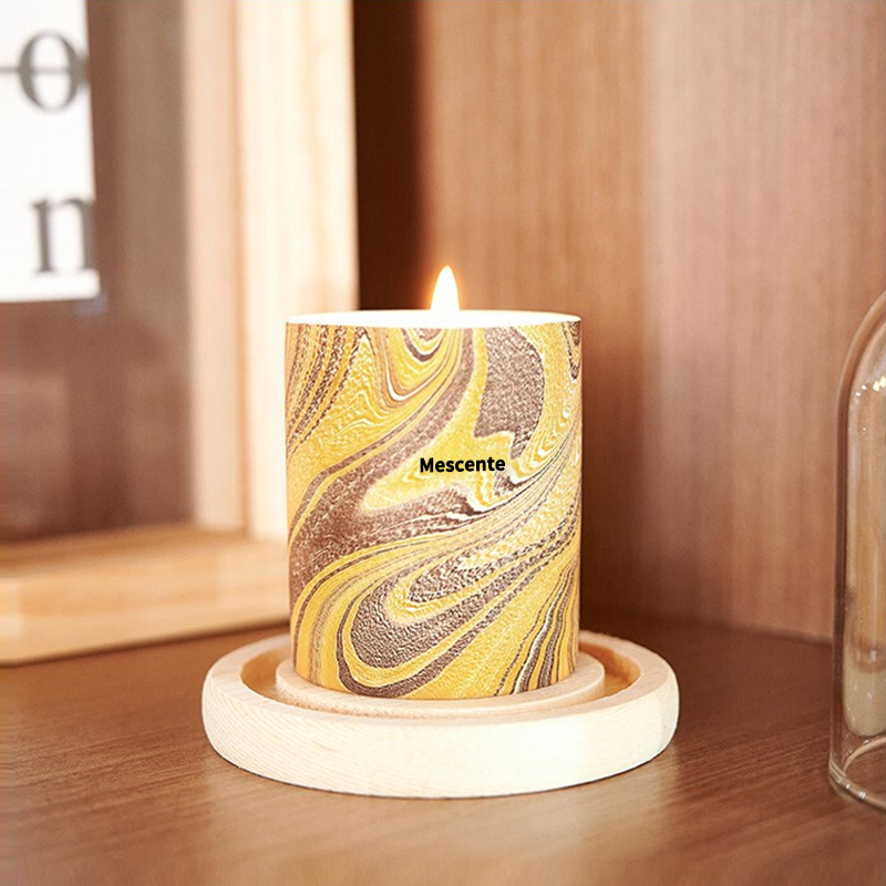 M&Scent Wholesale Cheap Customized Luxury Private Label Pillar Scented Soy Wax Wood Wick Aroma Candle