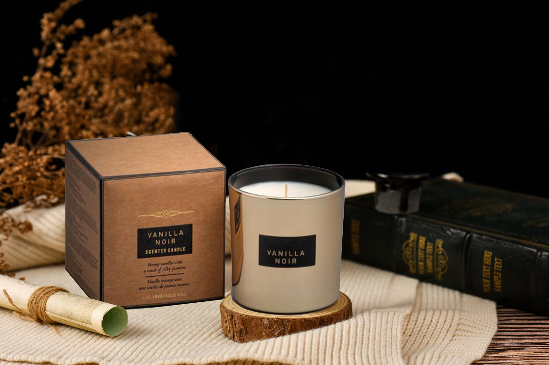 Mescente Wholesale Cheap Luxury Private Label Custom Big Luxury Flower Glass Scented Soy Wax Candles