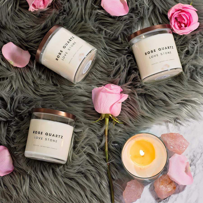 M&Scente new product ideas healing crystal infused crafts scented soy wax candles