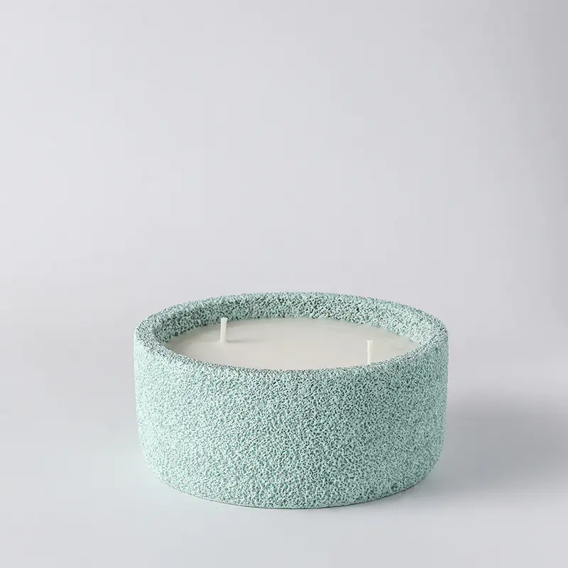 M&Scent Luxury Handmade Logo Spiritual Pillar Candles Scented Glass With Crystals, 3 Wick Candle