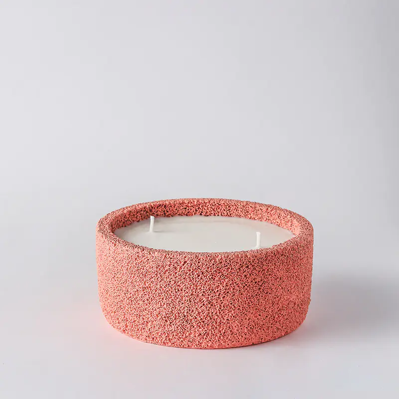 M&Scent Luxury Handmade Logo Spiritual Pillar Candles Scented Glass With Crystals, 3 Wick Candle