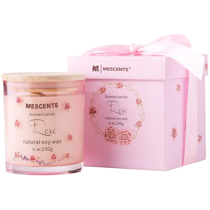 M&Scent Handmade Luxury Glass Holder Spiritual Ceramics Pillar Vanilla Scented Candle With Crystals