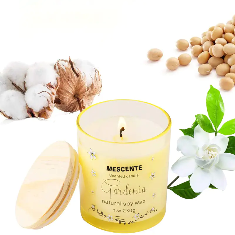 M&Scent Handmade Luxury Glass Holder Spiritual Ceramics Pillar Vanilla Scented Candle With Crystals