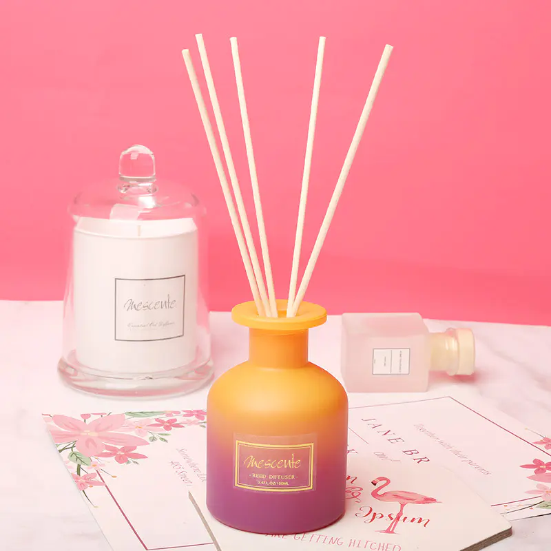 M&Scent private label round bottle home fragrance reed diffuser 