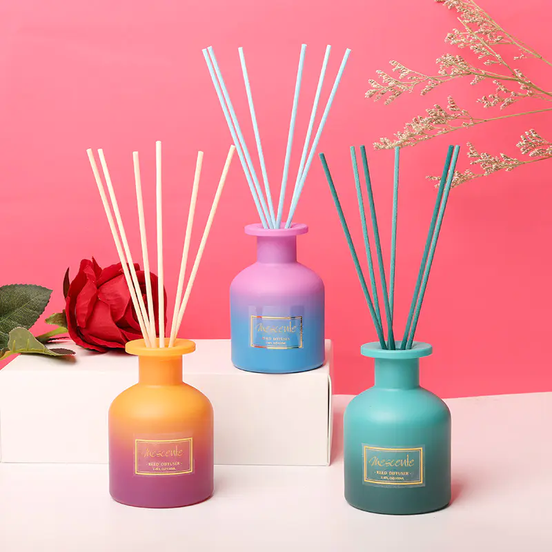 M&Scent private label round bottle home fragrance reed diffuser 