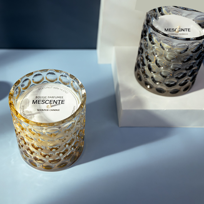 Customised Luxury Clear Colored Glass Soy Wax Private Label Citta Labeled Scented Candles With Dried Flowers