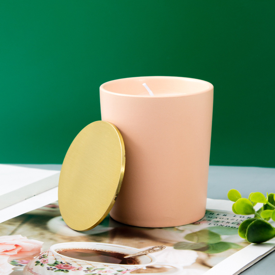 Luxury Customised Ceramic Jars Private Label Citta Labeled Scented Soy Wax Candles With Dried Flowers
