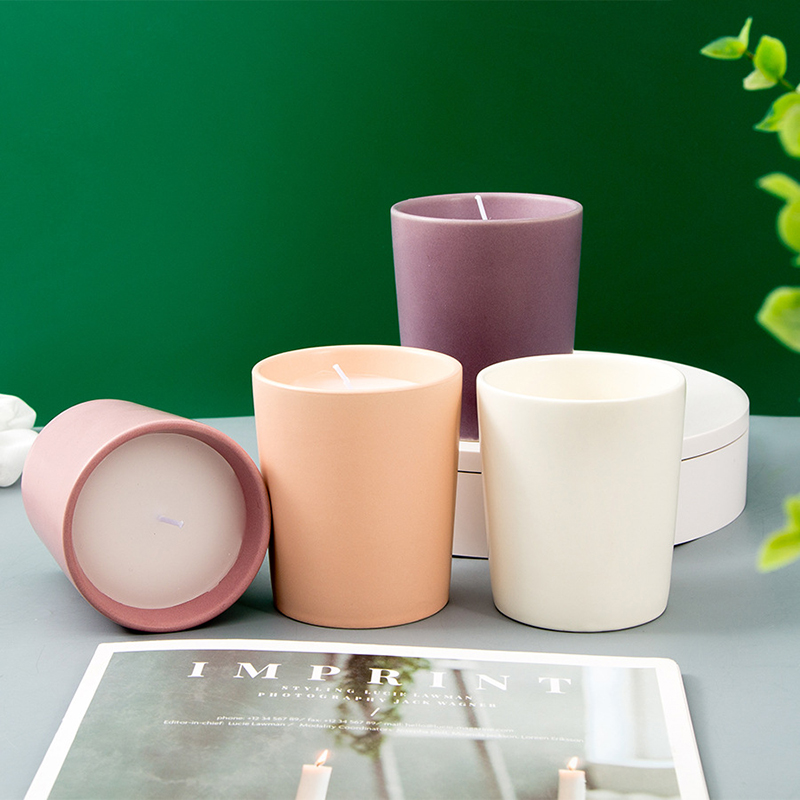 Luxury Customised Ceramic Jars Private Label Citta Labeled Scented Soy Wax Candles With Dried Flowers