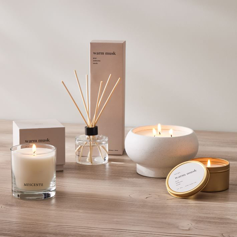 M&Scent custom luxury private label flower reed diffuser with box