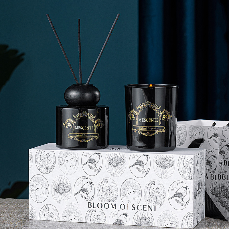 M&Scent luxury private label candle aroma scented candle reed diffuser with box packaging