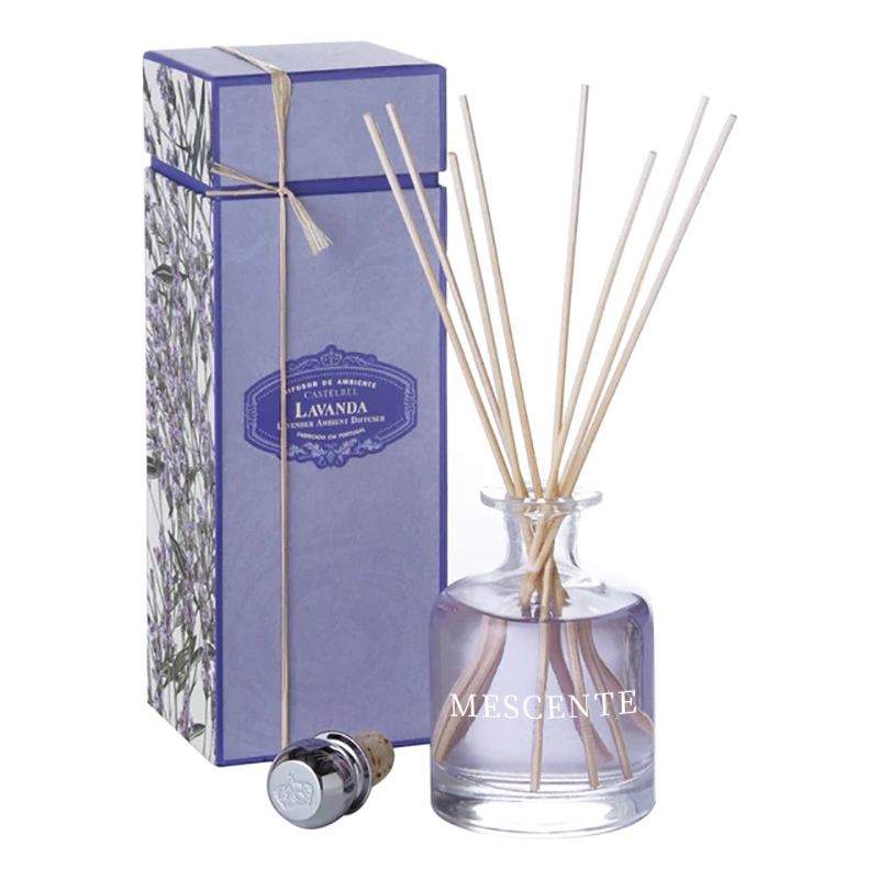 Luxury Spring 400ml Eco Friendly Pink Bottles Cement Grey Leather Magnolia Scent Flower Sticks Reed Diffuser