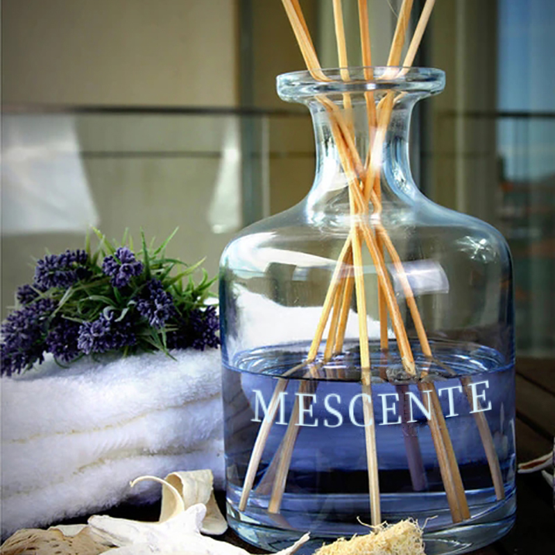 Luxury Spring 400ml Eco Friendly Pink Bottles Cement Grey Leather Magnolia Scent Flower Sticks Reed Diffuser
