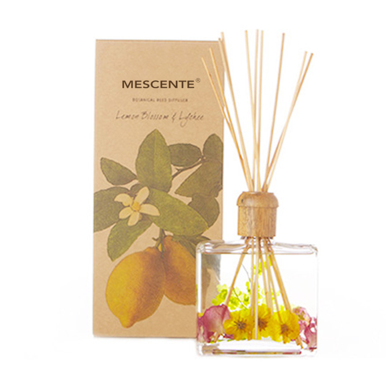 Wholesale High Quality Luxury Custom Private Label Flower Sola Wood Aroma Reed Diffuser With Box