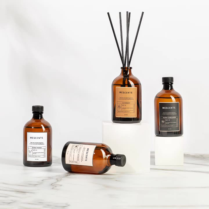 Big Black And Gold 100ml Iridescent Luxury Glass Colourful Sticks Fiber Reed Diffuser Air Freshener Solvent