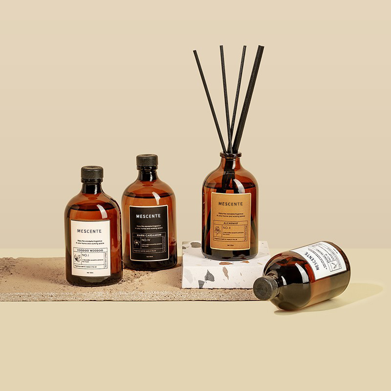 Big Black And Gold 100ml Iridescent Luxury Glass Colourful Sticks Fiber Reed Diffuser Air Freshener Solvent
