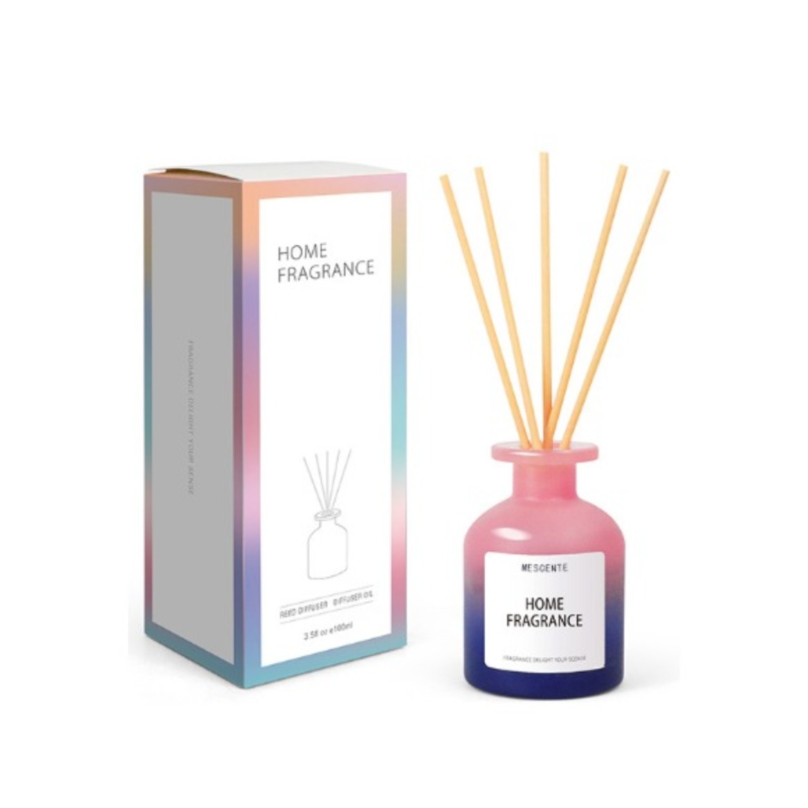 Wholesale  Unique Glass Bottle Fragrance Flowers Reed Diffuser Oil Refill With Packaging Boxes Gift Set