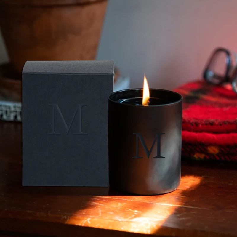 M&Scent Wholesale Luxury Black Unique Jars Wedding Decorative Scented Soy Candles With Crystals