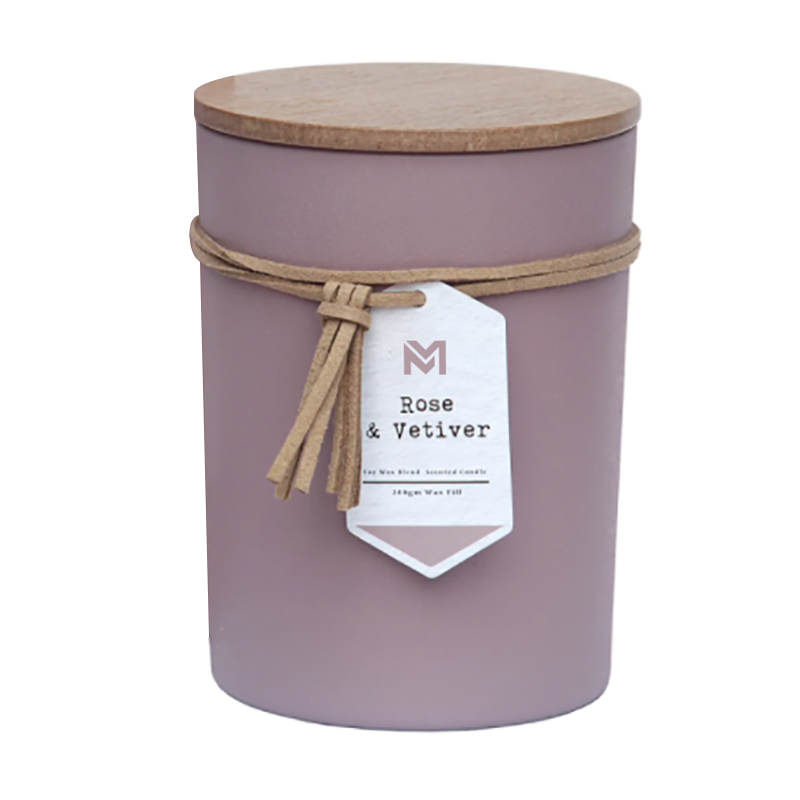 M&Scent Wholesal Private Label Wood Lid Aromatherapi Scent Soy Wax Candle Gift Set In Glass Jar