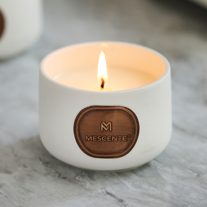 M&Scent private label ceramic custom scented coconut wax candle gift sets