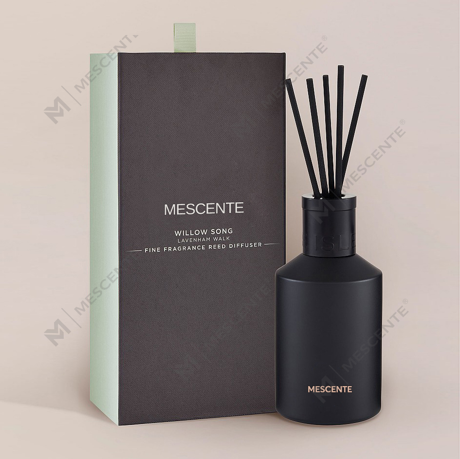 Decoration Oem Printed Box 20ml Square Ceramic Vranjes Wooden Cap House Perfume Aroma  Reed Diffuser Oil