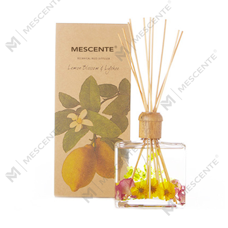 Wholesale High Quality Luxury Custom Private Label Flower Sola Wood Aroma Reed Diffuser With Box