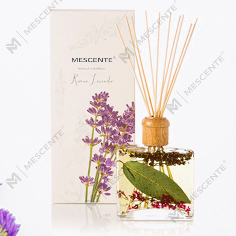Wholesale High Quality Luxury Custom Private Label Flower Sola Wood Aroma Reed Diffuser With Box