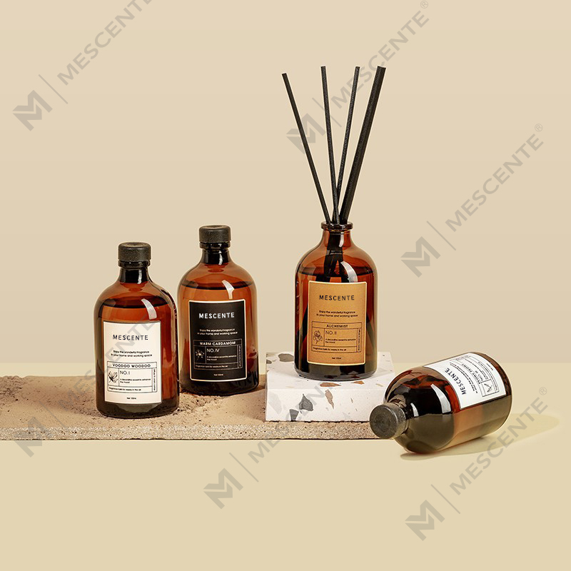 Big Black And Gold 100ml Iridescent Luxury Glass Colourful Sticks Fiber Reed Diffuser Air Freshener Solvent