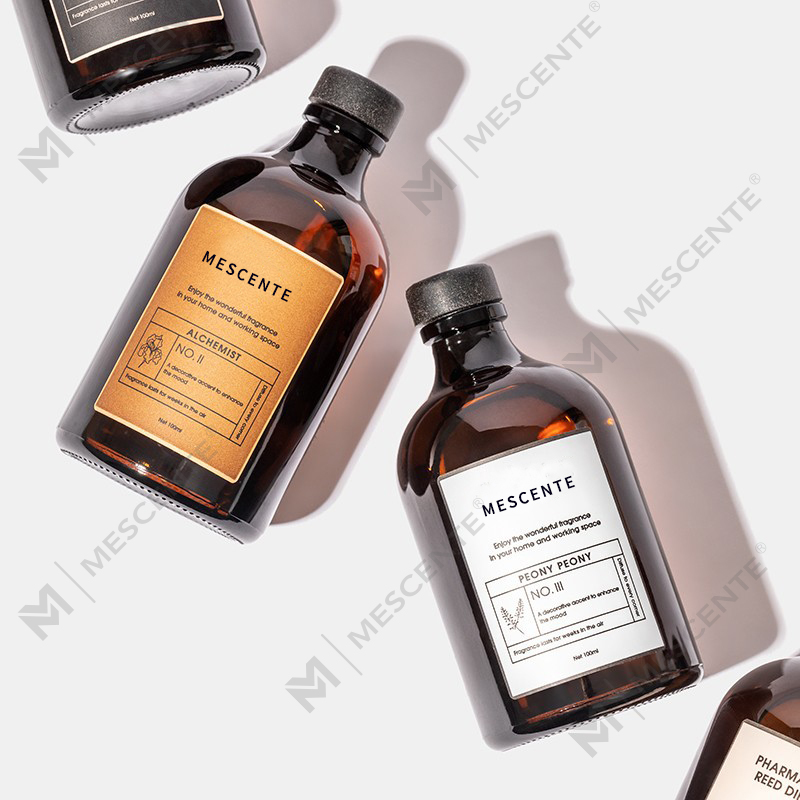 Big Black And Gold 100ml Iridescent Luxury Glass Colourful Sticks Fiber Reed Diffuser Air Freshener Solvent