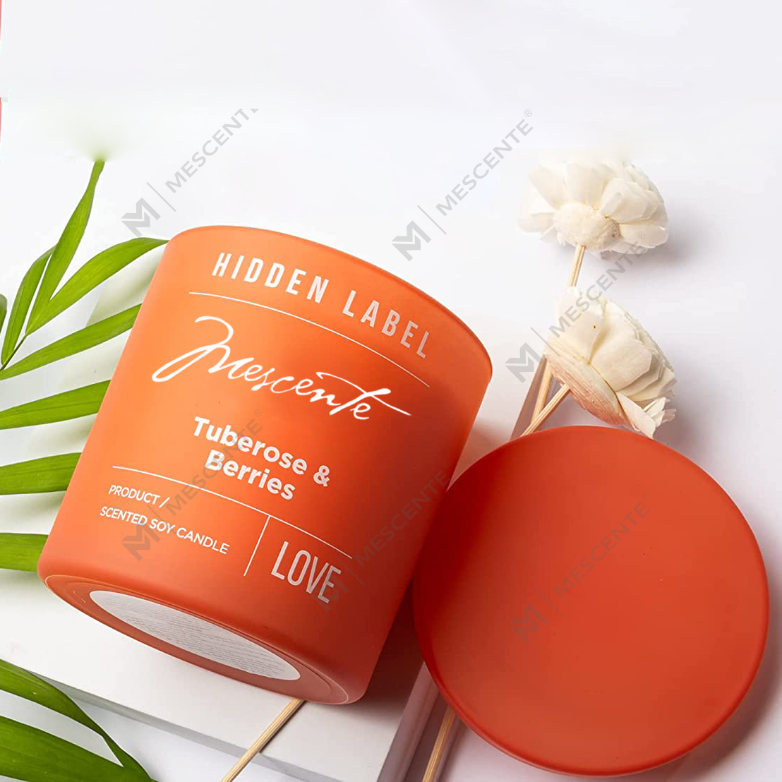 M&Scent Wholesale Luxury Private Label Black Jars Scented Soy Wax Candles With Crystals