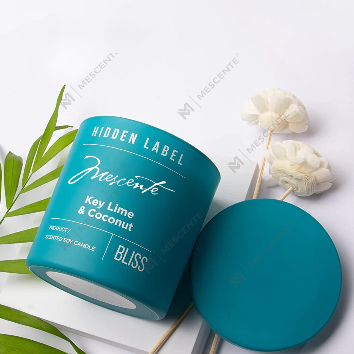 M&Scent Wholesale Luxury Private Label Black Jars Scented Soy Wax Candles With Crystals