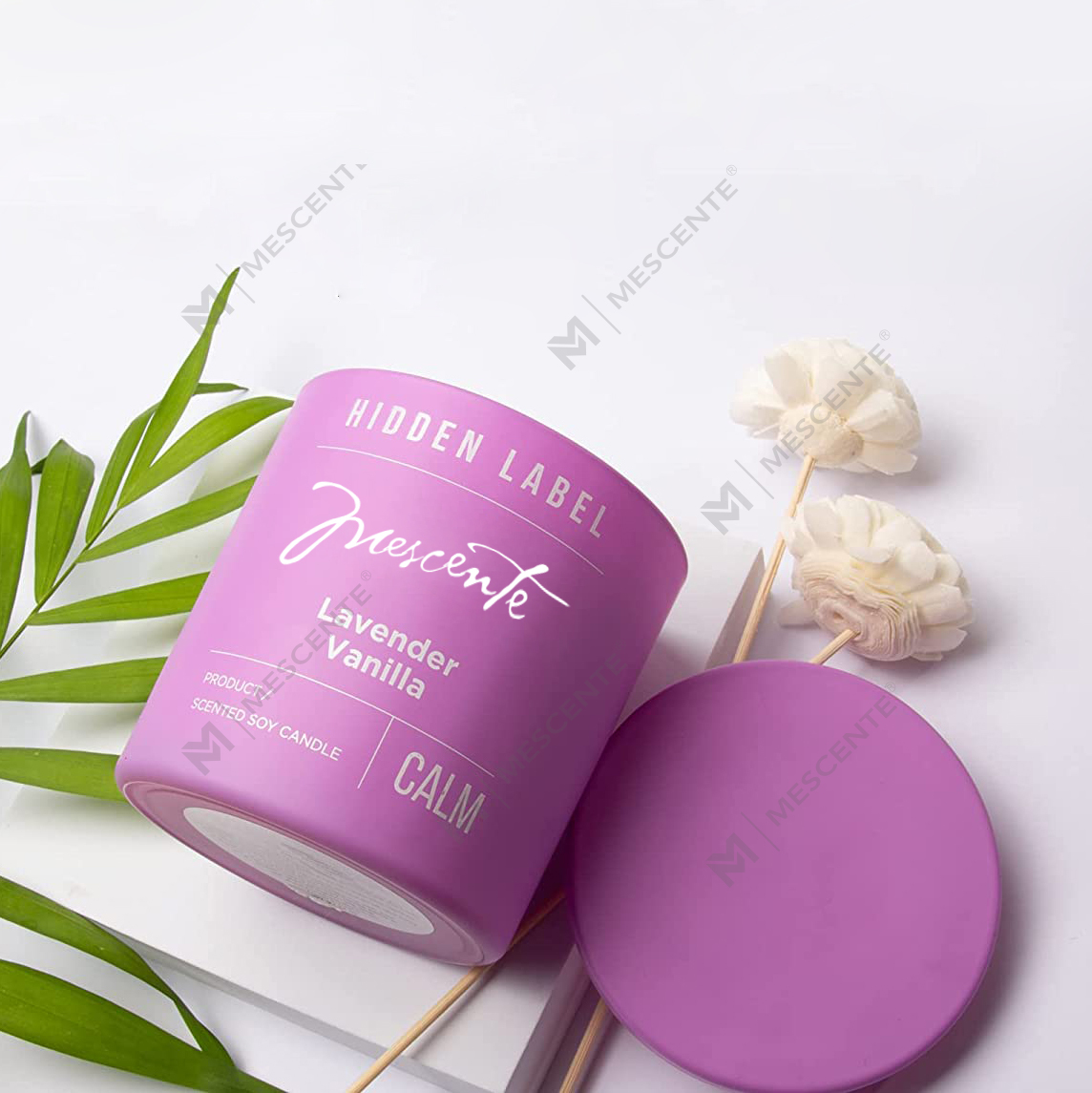 M&Scent Wholesale Luxury Private Label Black Jars Scented Soy Wax Candles With Crystals