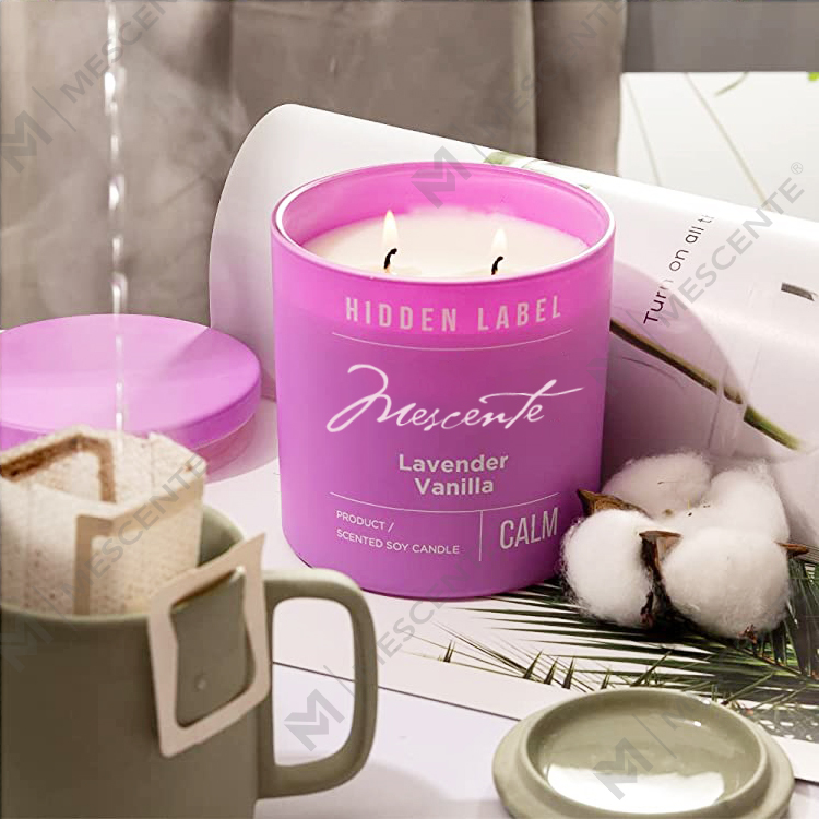 M&Scent Wholesale Luxury Private Label Black Jars Scented Soy Wax Candles With Crystals