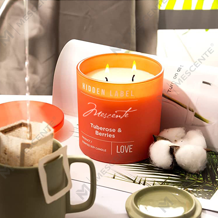 M&Scent Wholesale Luxury Private Label Black Jars Scented Soy Wax Candles With Crystals