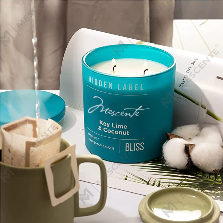 M&Scent Wholesale Luxury Private Label Black Jars Scented Soy Wax Candles With Crystals