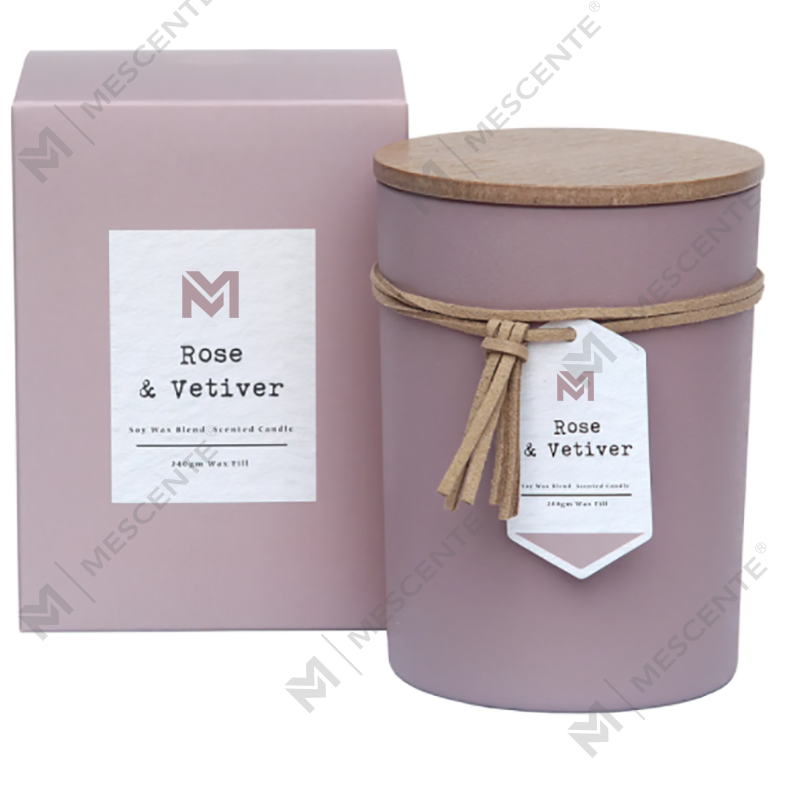 M&Scent Wholesal Private Label Wood Lid Aromatherapi Scent Soy Wax Candle Gift Set In Glass Jar