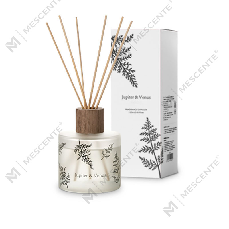 M&Scent Wholesale Luxury Custom Decorative Amber Glass No Fire Unique Transparent Floral Aroma Reed Diffuser