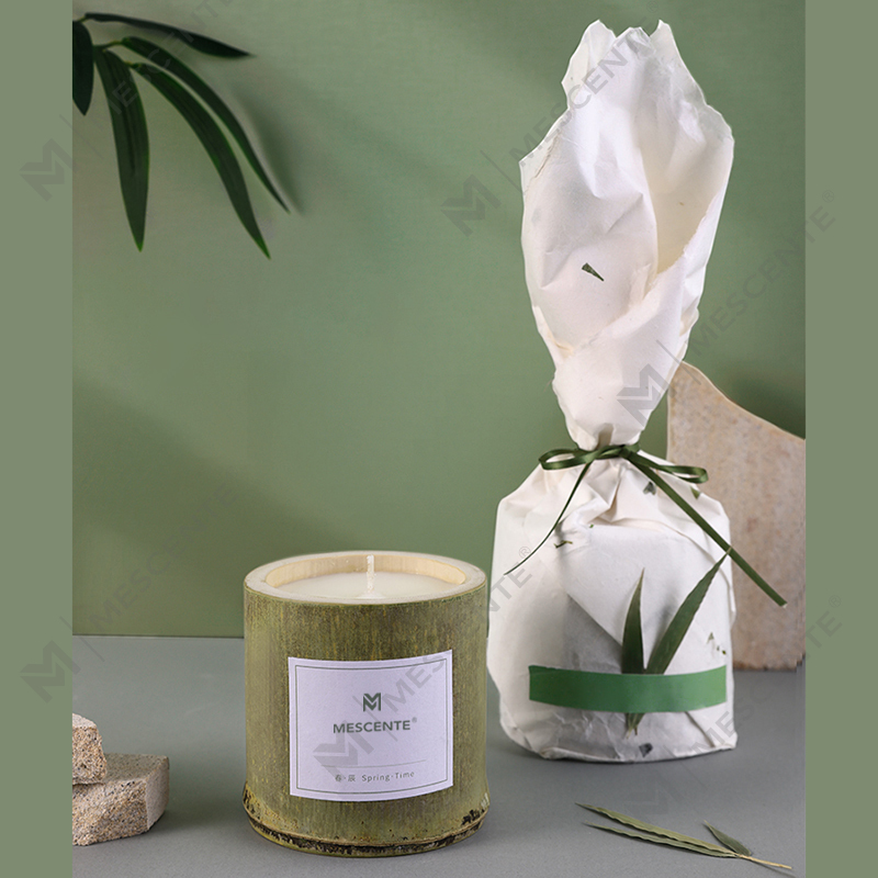 M&Scent luxury wood candle holder candles private label scented with box