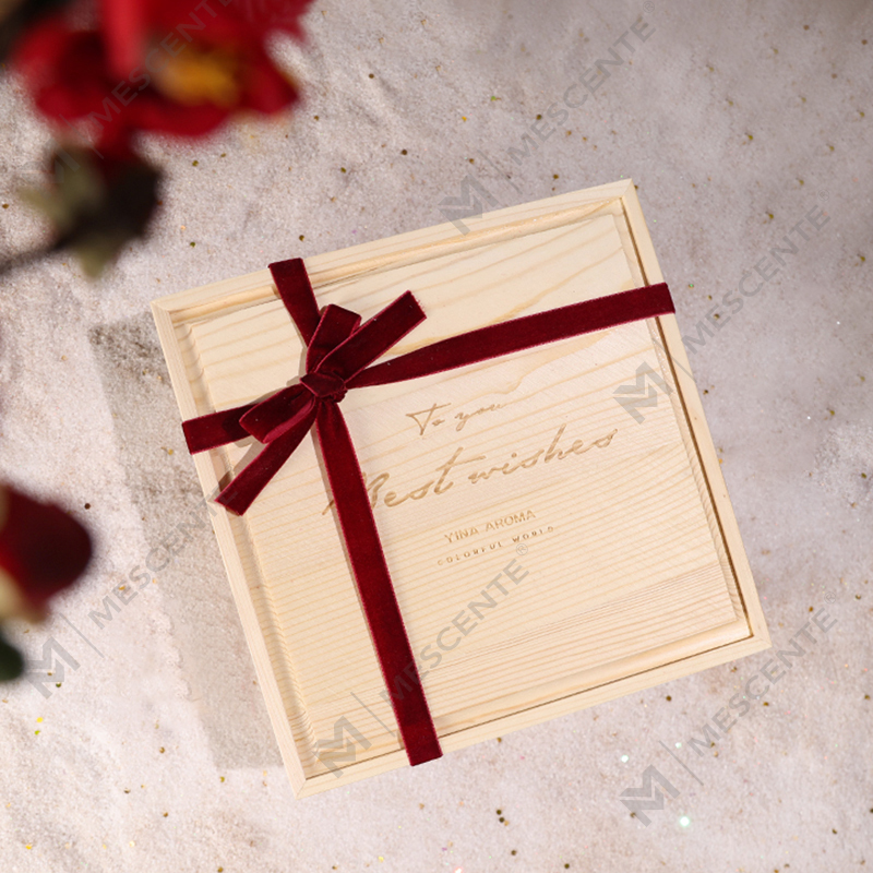 M&Scent luxury wood candle holder candles private label scented with box