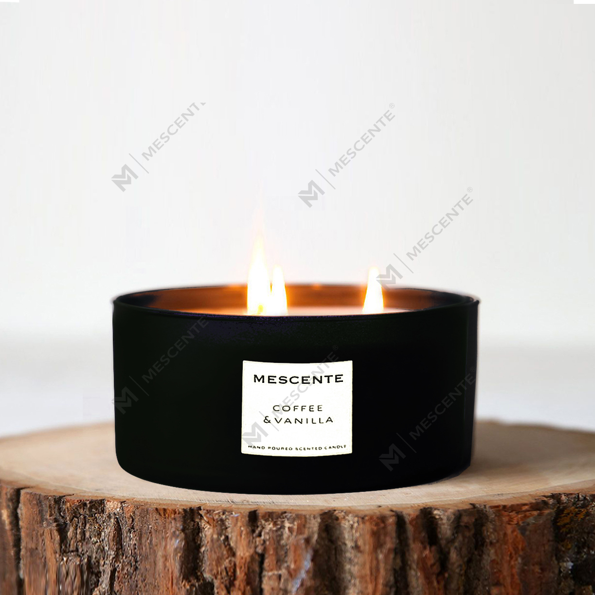 M&Scent wholesale decorative aromatherapy 3 wick scented coconut palm candle gift set
