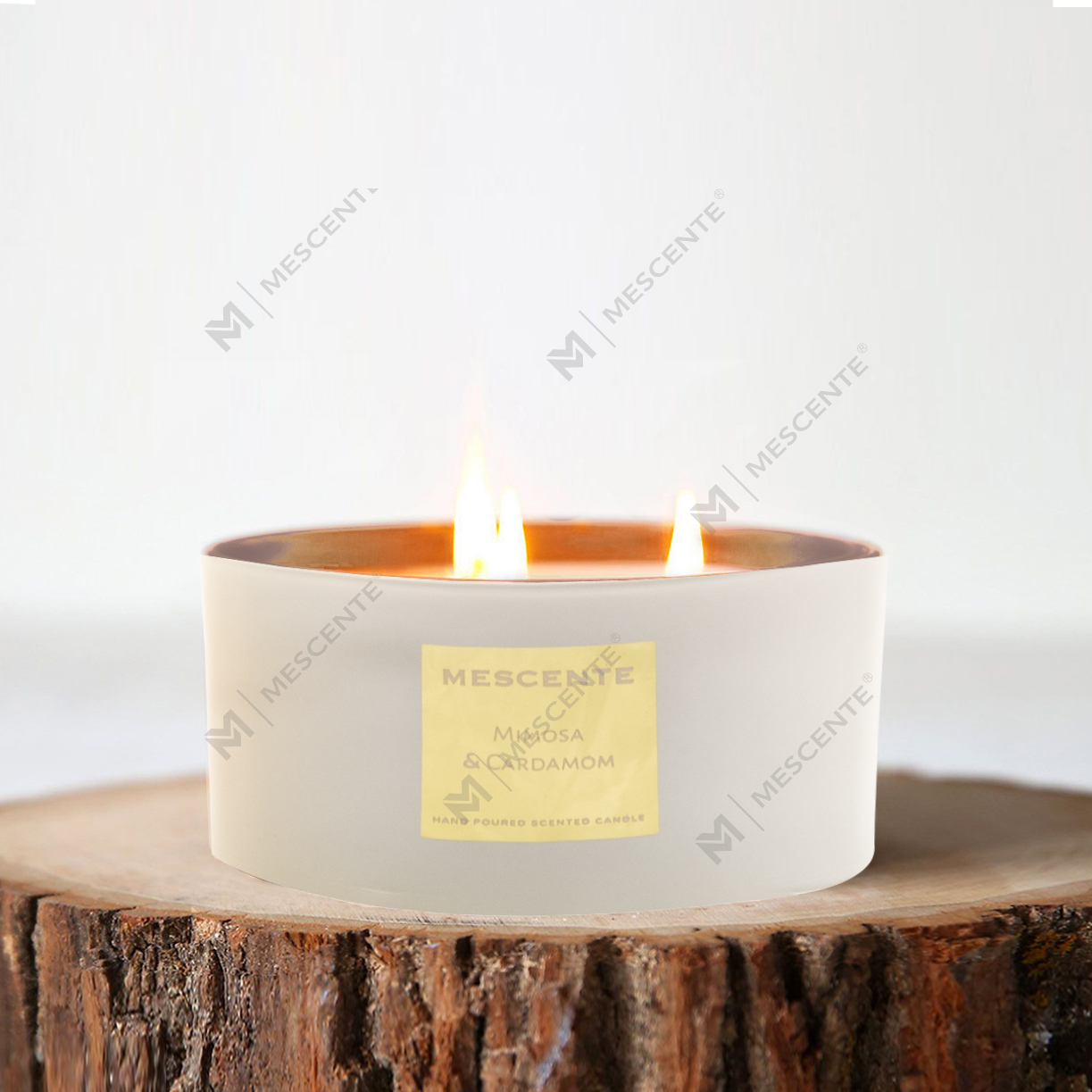 M&Scent wholesale decorative aromatherapy 3 wick scented coconut palm candle gift set