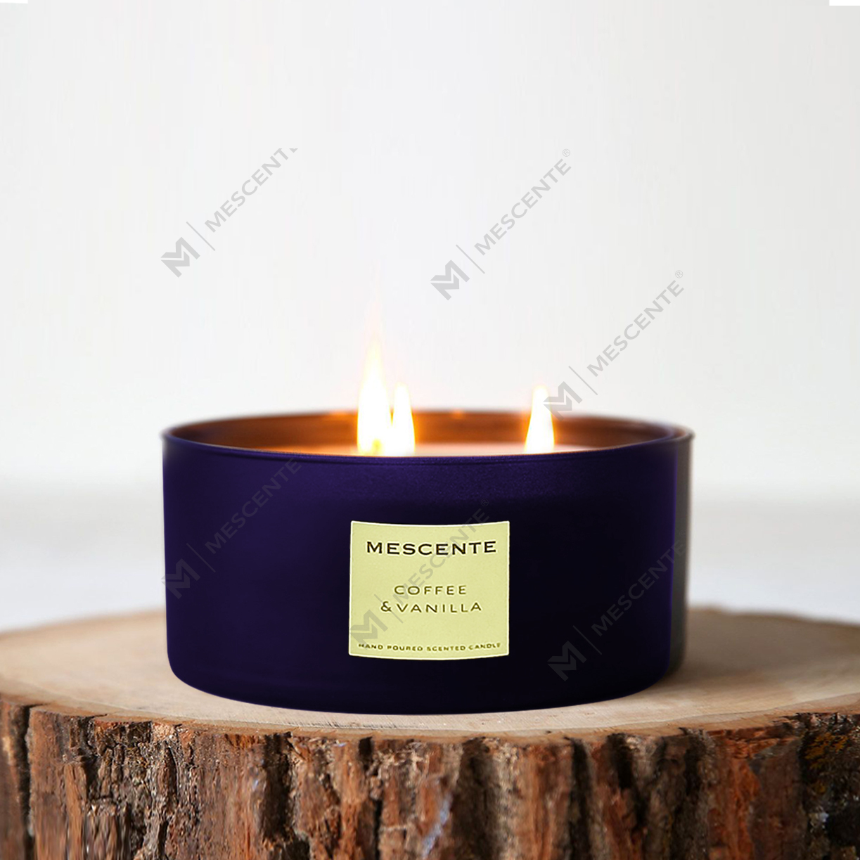 M&Scent wholesale decorative aromatherapy 3 wick scented coconut palm candle gift set
