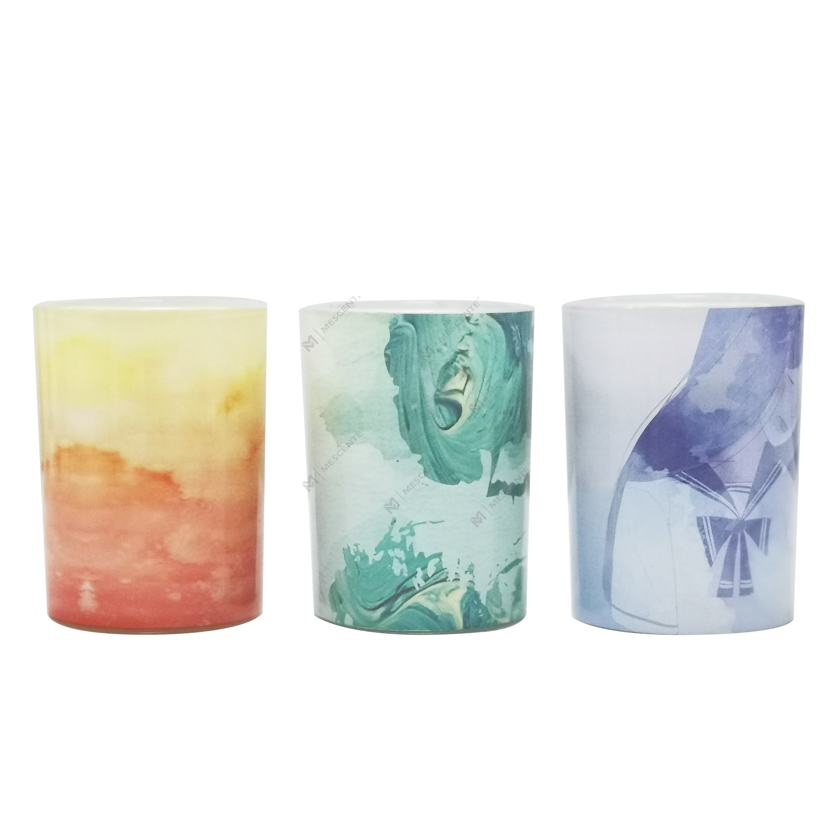 M&Scent wholesale private label green glass jar palm candle,spiritual candles