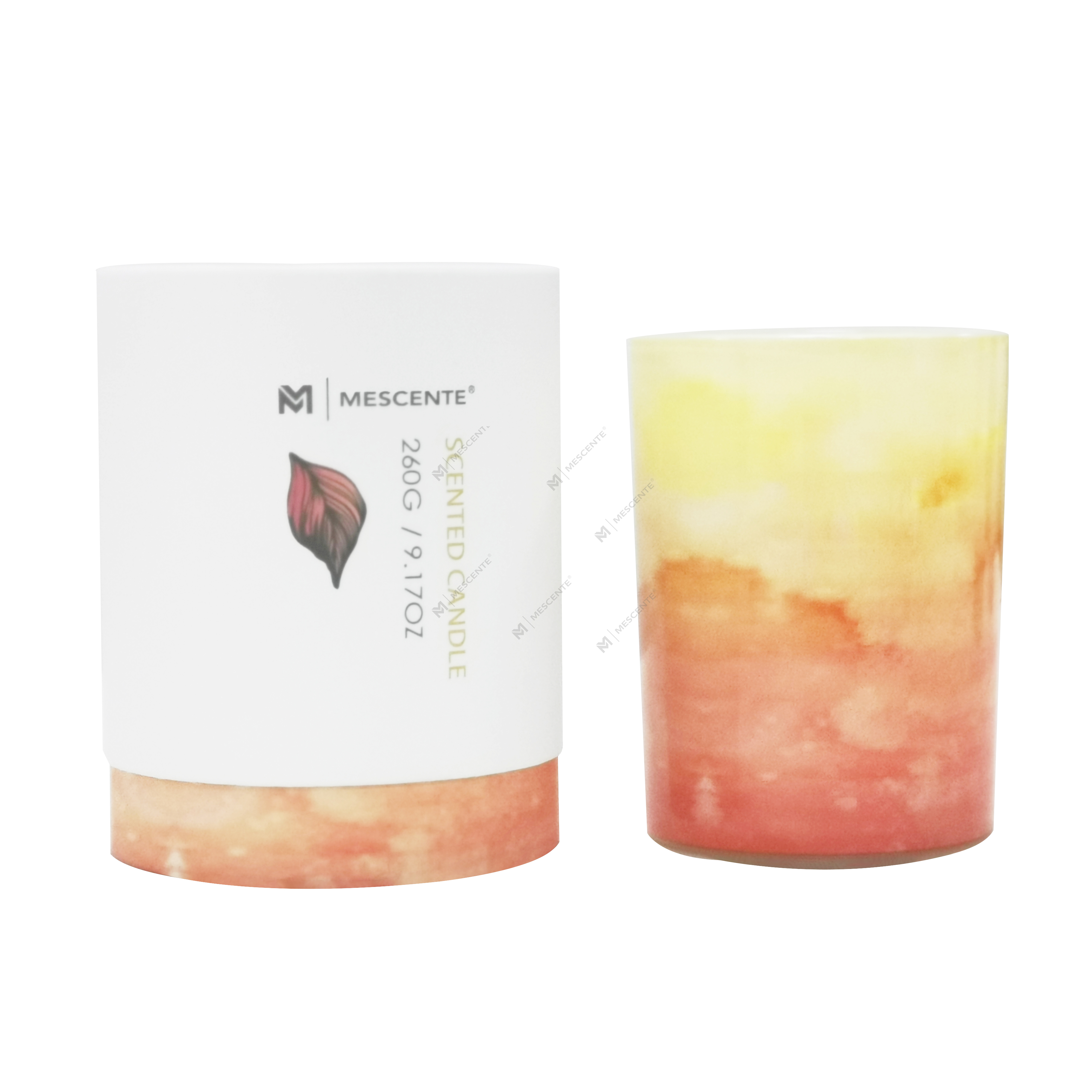 M&Scent wholesale private label green glass jar palm candle,spiritual candles