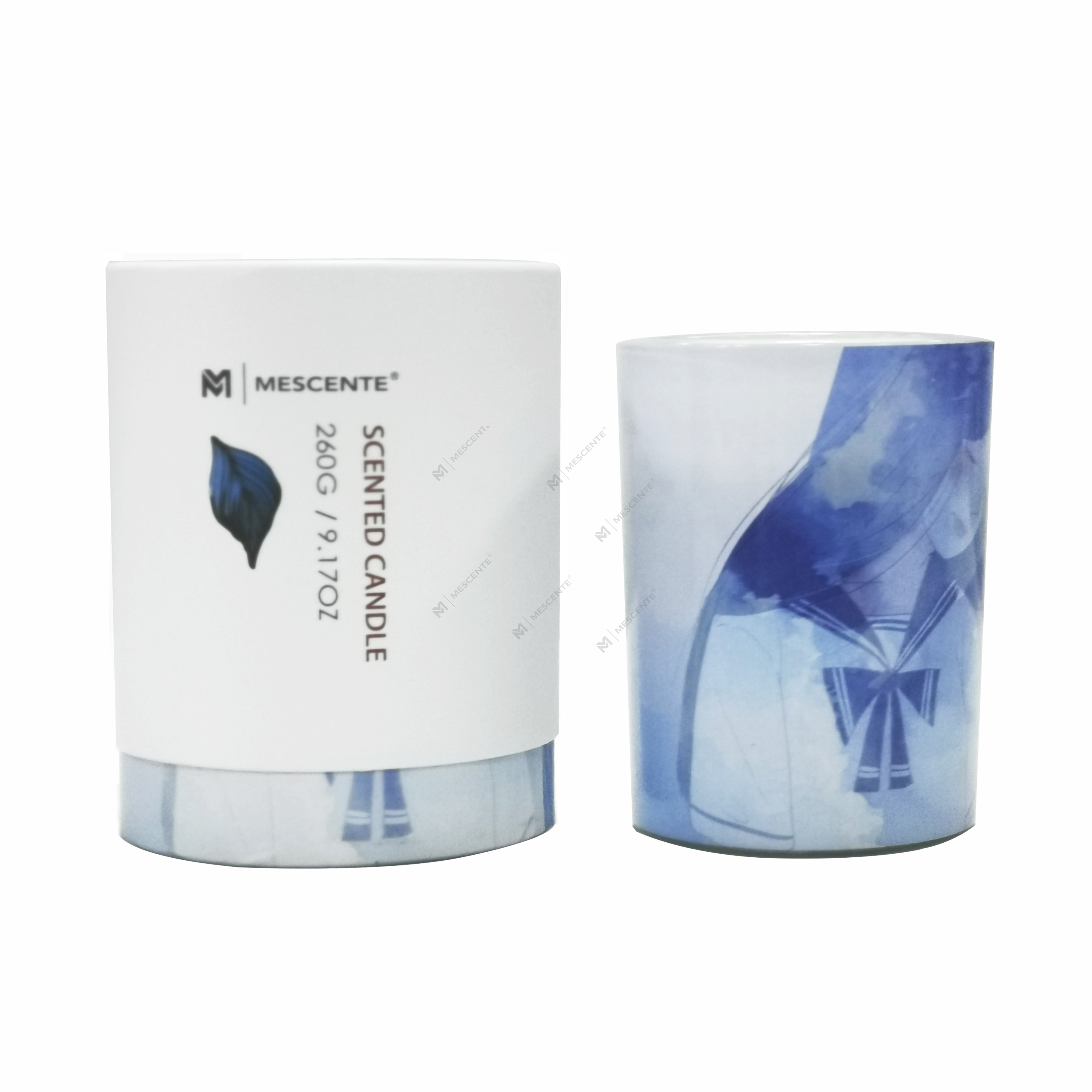 M&Scent wholesale private label green glass jar palm candle,spiritual candles