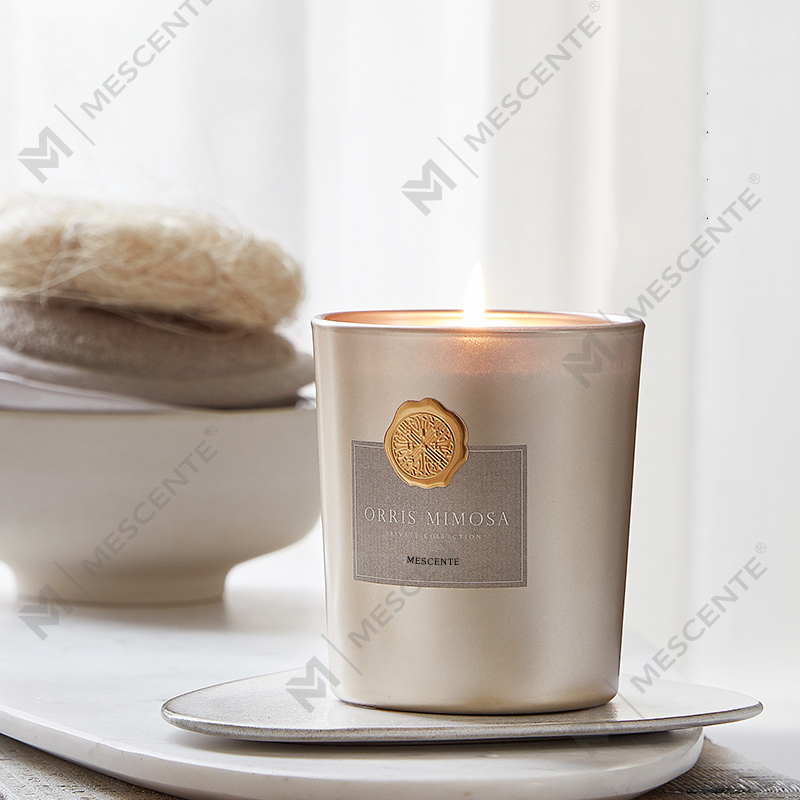 M&Scent luxury custom private label decorative glass jars scented soy wax candle