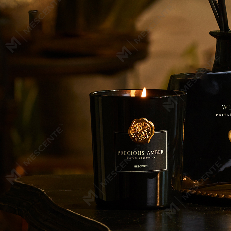 M&Scent luxury custom private label decorative glass jars scented soy wax candle