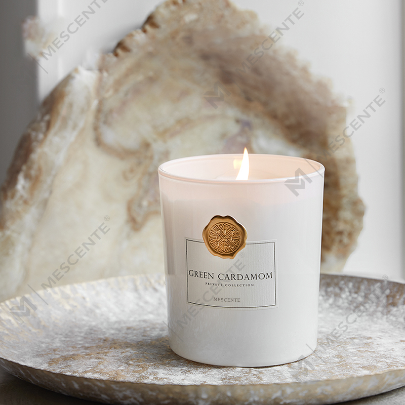 M&Scent luxury custom private label decorative glass jars scented soy wax candle